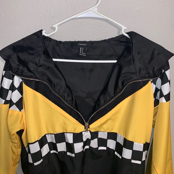 Forever 21 Yellow/Black/White Checker Wind Breaker - Picture 5 of 5